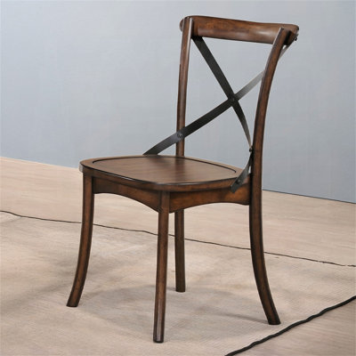 Ensemble de 2 chaises d'appoint en chêne foncé à finition en chêne foncé