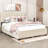 Grapeville Queen 2 Drawers Velvet Upholstered Platform Bed with Twin XL Trundle-1051905270