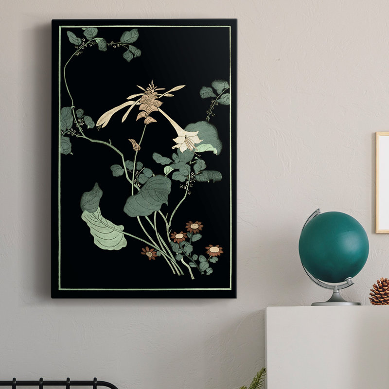 Midnight Floral I - peinture sur toile tendue, H 18 po x l 12 po x P 1,5 po