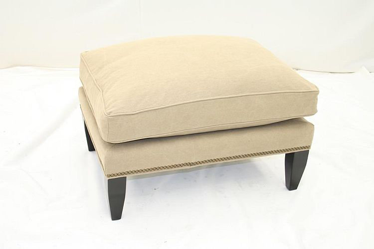 Leather Ottoman, Bristol 5410, Ebony