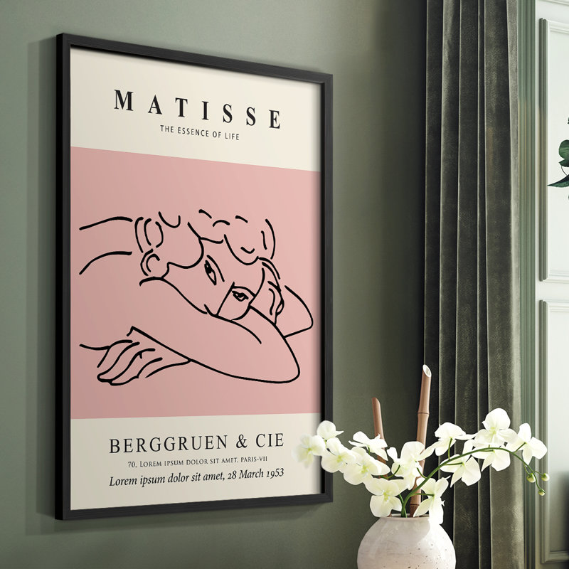 Matisse, reproduction encadrée en bois massif, Noir, H 28 po x l 22 po