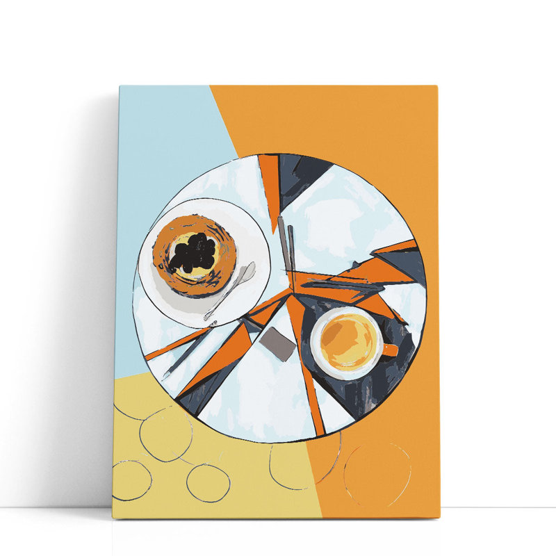 Latte and Cake - reproduction d'art sur toile, H 24 po x l 18 po