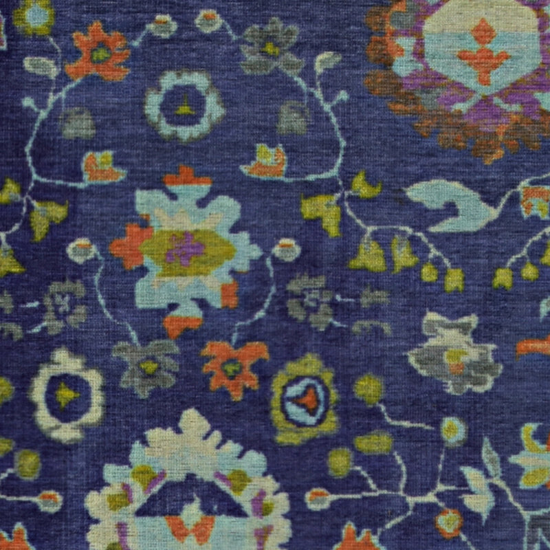 Farhaad Navy And Blue Runner Rug, Rectangle 5' x 7'