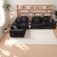 Canapé de coin surdimensionné en boucle noire avec rangement, canapé modulaire moderne de 137,7 pouces-416246637