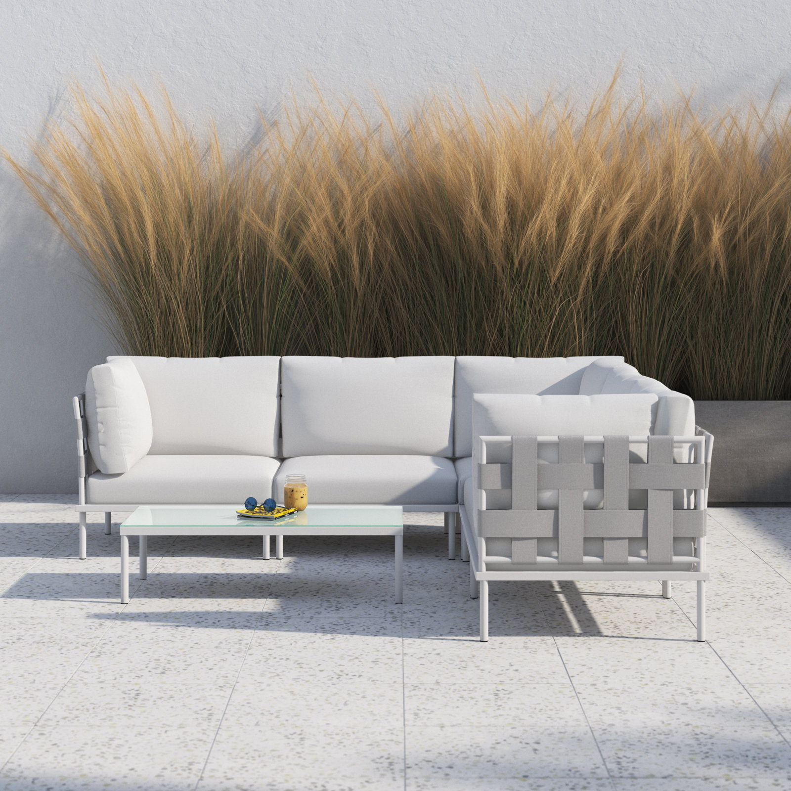Modway Harmony 5-Person Patio Seating Group, White