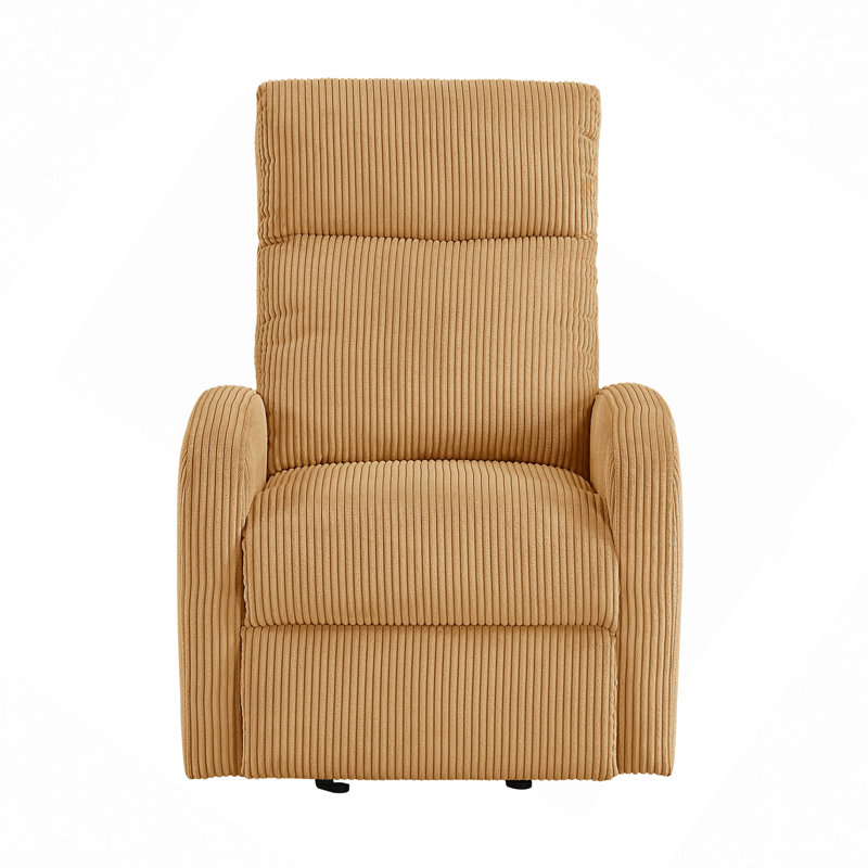 Fauteuil inclinable électrique en velours côtelé 1pc, Jaune