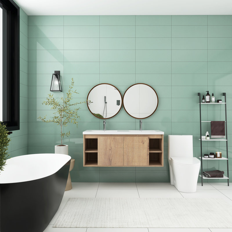 Ensemble de meuble-lavabo double mural 48 po Camyrn