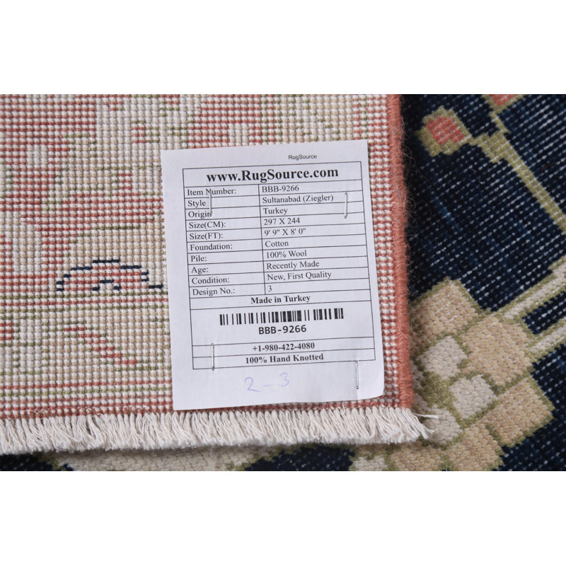 One-of-a-Kind 8'0" X 9'9" New Age Wool Area Rug in Navy Blue