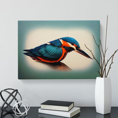 Vibrant Kingfisher Bird - Wrapped Canvas Print