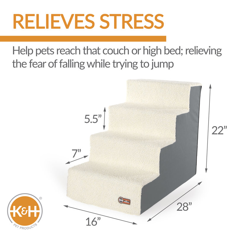 Collapsible Stairs With 4 Steps, Gray