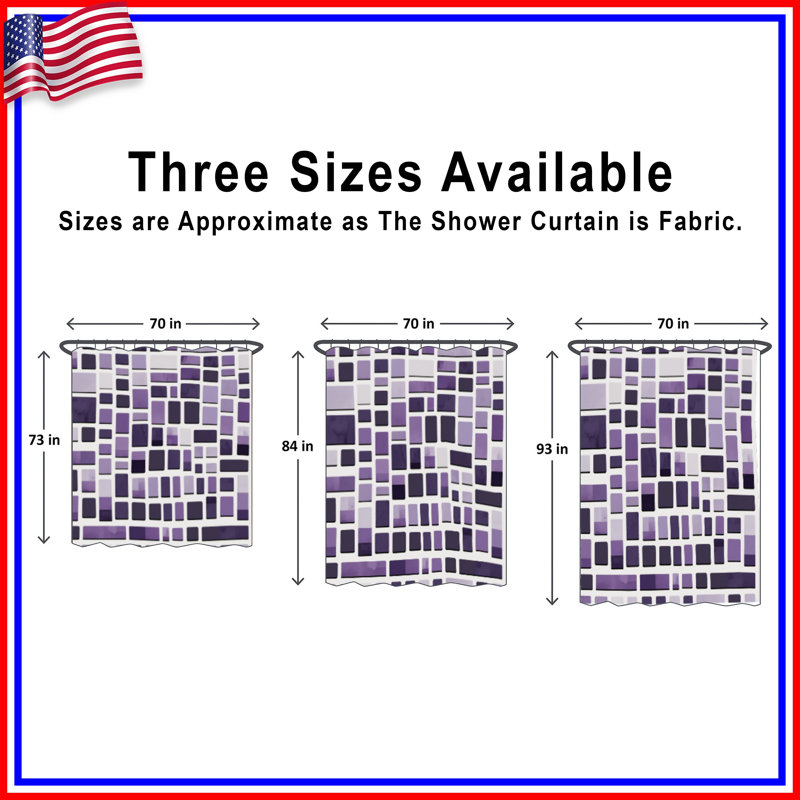 Rideaux de douche mauves rectangulaires mauve très longs, 70in W x 93in H