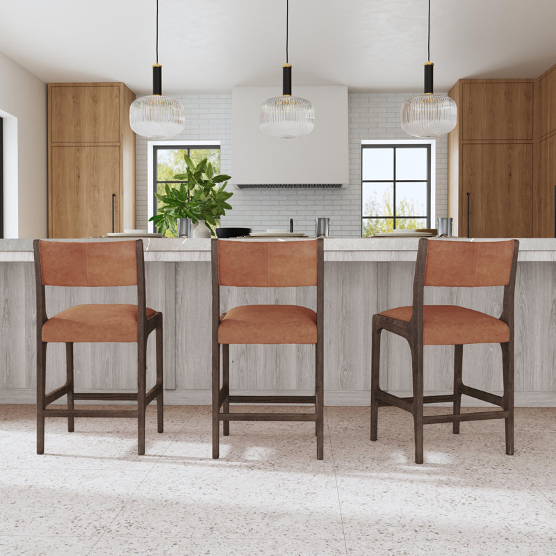 Wayne Leather Stool, Bar Stool (30" Seat Height)