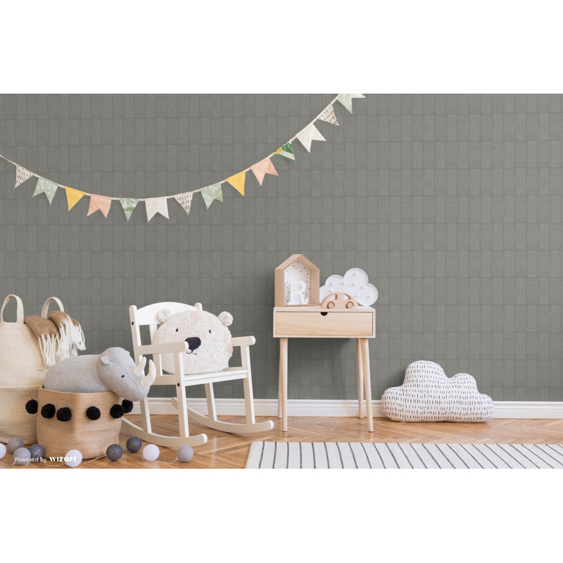Calei 10m x 53cm Satin Paste the Wall Wallpaper Roll, Charcoal
