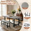 Ensemble de salle à manger industriel 7 pièces pour 6 personnes, grande table de cuisine de 180 cm (70,9 po) avec 6 chaises rembourrées à dossier incurvé-1349250909