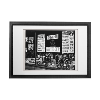 Great Tea Company by Berenice Abbott a Hand Embelished Textured Framed Art Photo Matted under Glass