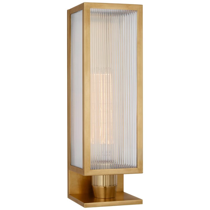 York Outdoor Sconce, 16.25" H x 5" W x 5" D, Soft Brass