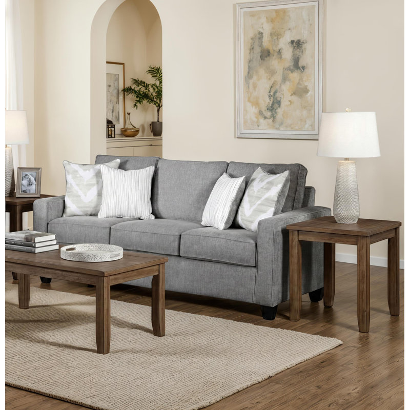 Canapé à accoudoirs carrés avec coussins réversibles de 89 po Kamdyn, Grey