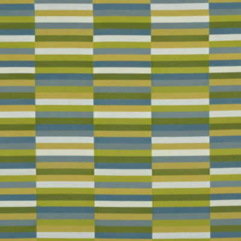 Blocchi Silk Fabric, Meadow/Sky