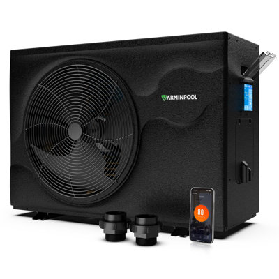Heat Pump For 24000 Gallons Above/ In Ground Pools, Full Inverter Electric Pool Heater, Wifi Control & Timer, Heat & Cool, Energy Efficient, 220V