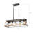 Adjustable 5-Light Farmhouse Industrial Linear Pendant Light Natural-1689036450