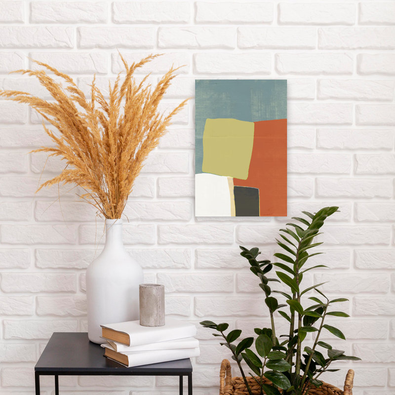 Art mural rétro moderne avec pétales ensoleillés, H 18 po x l 12 po