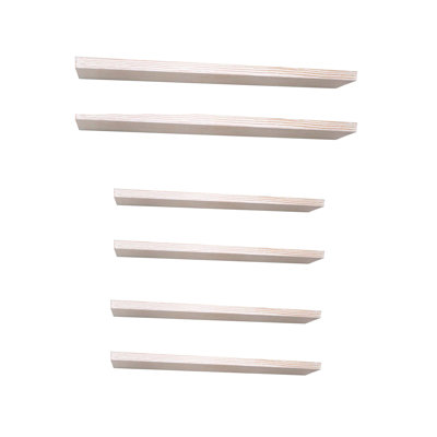 Suzy 6 Piece Solid Wood Floating Shelf