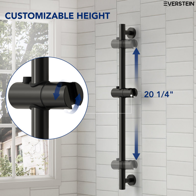 3-Spray Hand Shower with 26-Inch Slide Bar and 59-Inch Hose, Matte Black