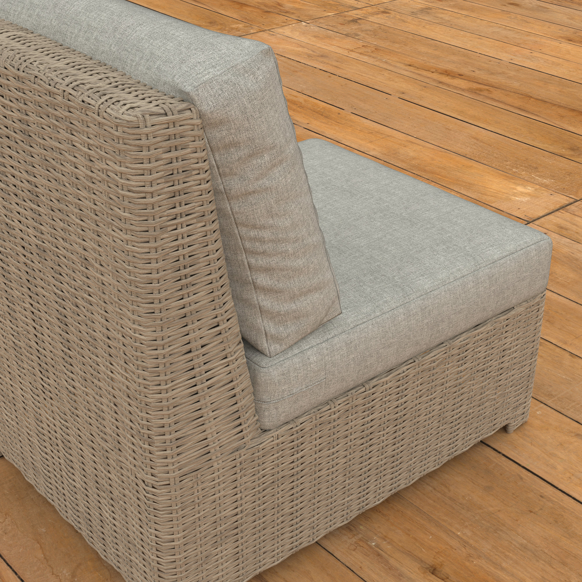 Henri Armless Middle Chair, Canvas Granite