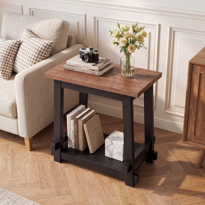 Table d'appoint en bois massif avec rangement, Simple