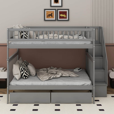 Full Over Full Bunk Bed With Drawers