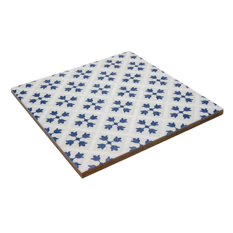 Etiquette 8" x 8" Porcelain Patterned Wall & Floor Tile, Blue