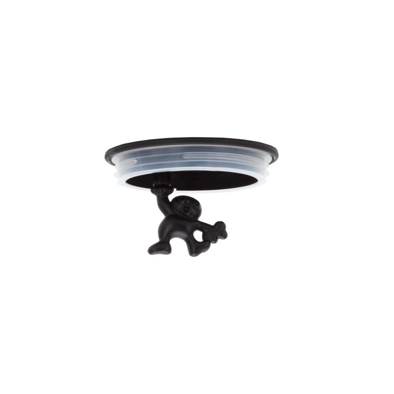 Medium Black Glass Jar with Quirky Lid Design