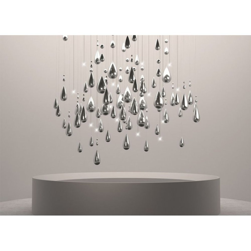 Lustre résidentiel, Taupe fumé, H 48 po x l 40 po x P 40 po, Métal gris
