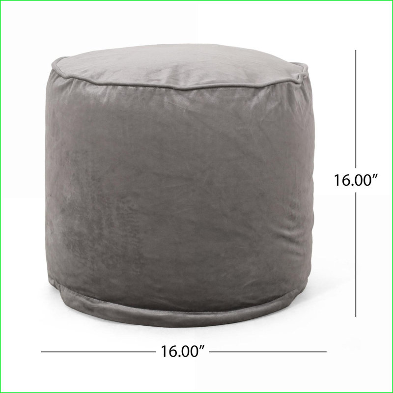 Ottoman Cylinder Pouf Slate Gray 16x16x16 Multi-Use | Slate Gray | Compact, Gray