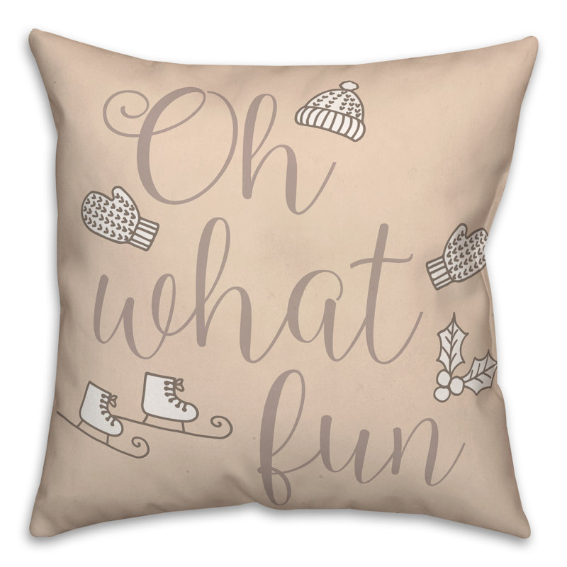  Oh What Fun Square Pillow Cover & Insert, 16" x 16"