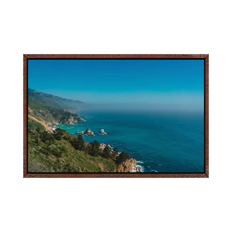 Big Sur by Bethany Young - Print on Canvas, 66.04cm H x 101.6cm W x 3.81cm D, Classic Brown Wood Framed