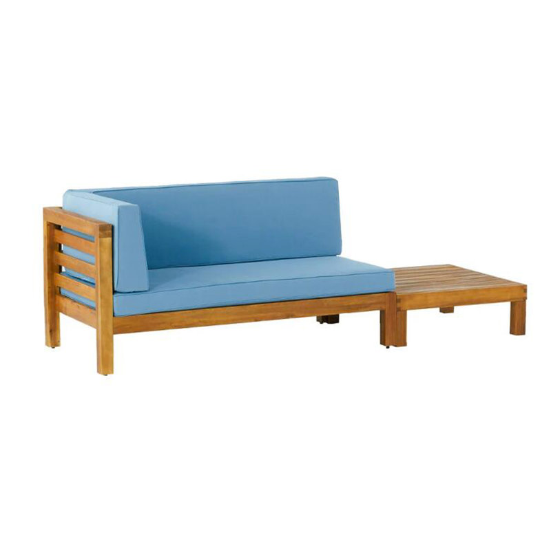 BANC D'ANGLE GAUCHE ET TABLE DE CAFÉ Oana, bleu