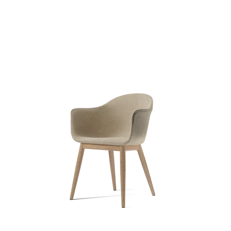 Harbour Upholstered Arm Chair, Natural Oak, Fiord 2 751 Wool