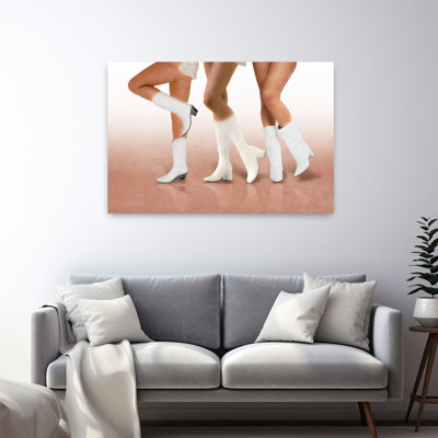 Bottes en mouvement, art mural rétro minimaliste classique