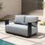 Modular Aluminium Armchair With Teak Armrests & 36 Cm Cushion, Fully Welded-1374940234