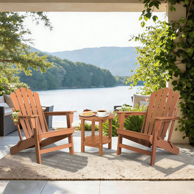 Chaise Adirondack pliable en PEHD pour l'extérieur avec porte-gobelet