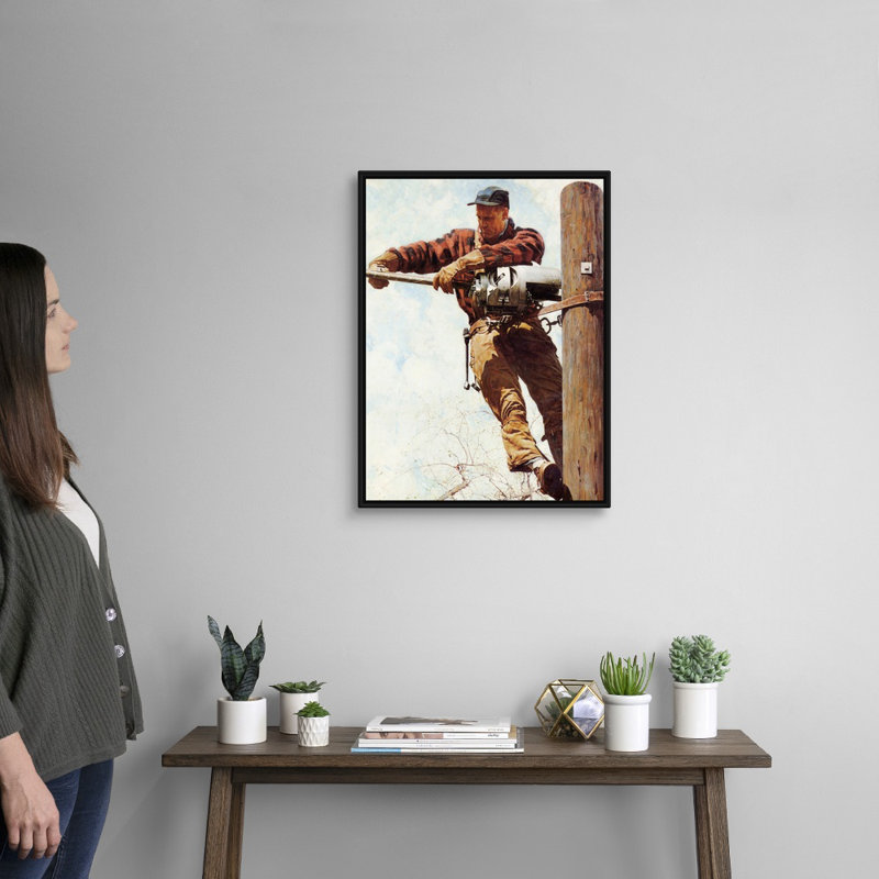 Art mural sur toile Norman Rockwell, H 26 po x l 20 po x P 1,75 po, Cadre flottant noir