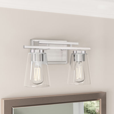 Éclairage pour meuble-lavabo à 2 lumières à intensité variable en nickel satiné Averi