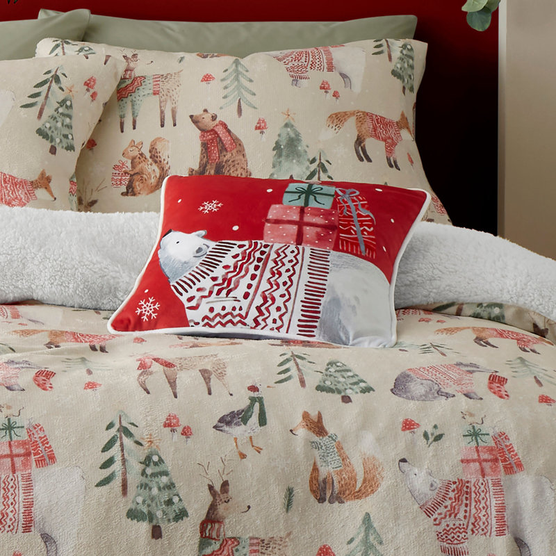 Animal Print Red Square Throw Cushion Cover