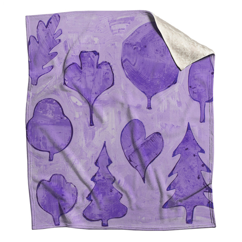 Couvertures mauves en forme d'arbre, L 60 po x H 80 po
