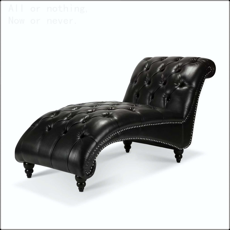 Chaise longue sans accoudoirs touffetée, Noir