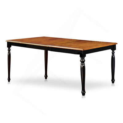 Table de salle à manger à deux tons en chêne antique et noir