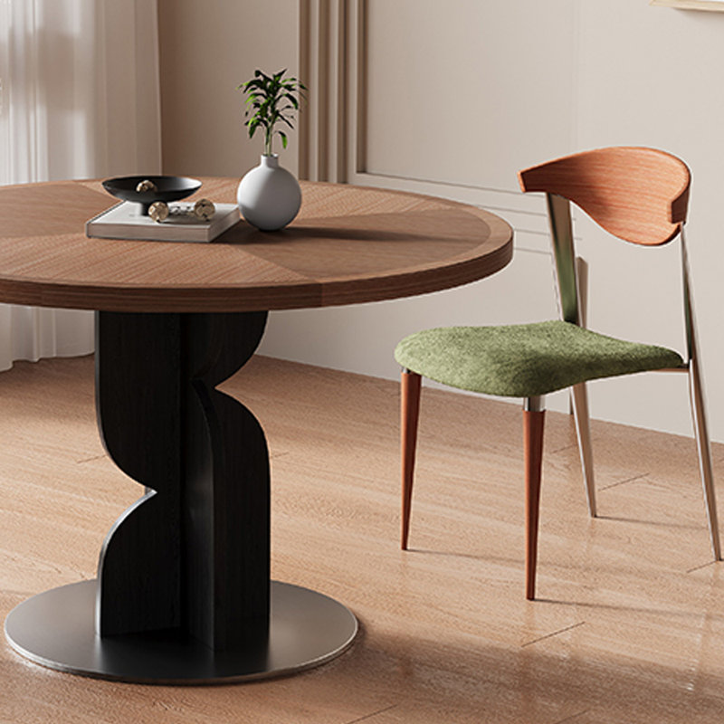 Table ronde durable, créative et multifonctionnelle, Marron foncé, H 29,52 po x L 39,37 po x l 39,37 po