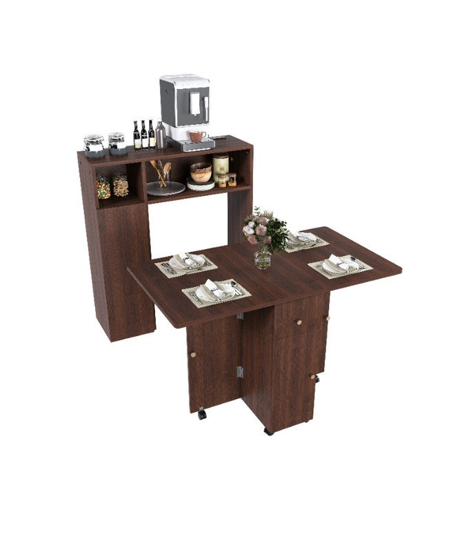 Table de salle à manger pliante multifonctionnelle - Buffet mural avec rangement pour petits appartements