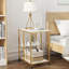 Chariot à tablettes à 3 niveaux pour le rangement et l'organisation de la maison, chariot de rangement utilitaire, blanc et doré